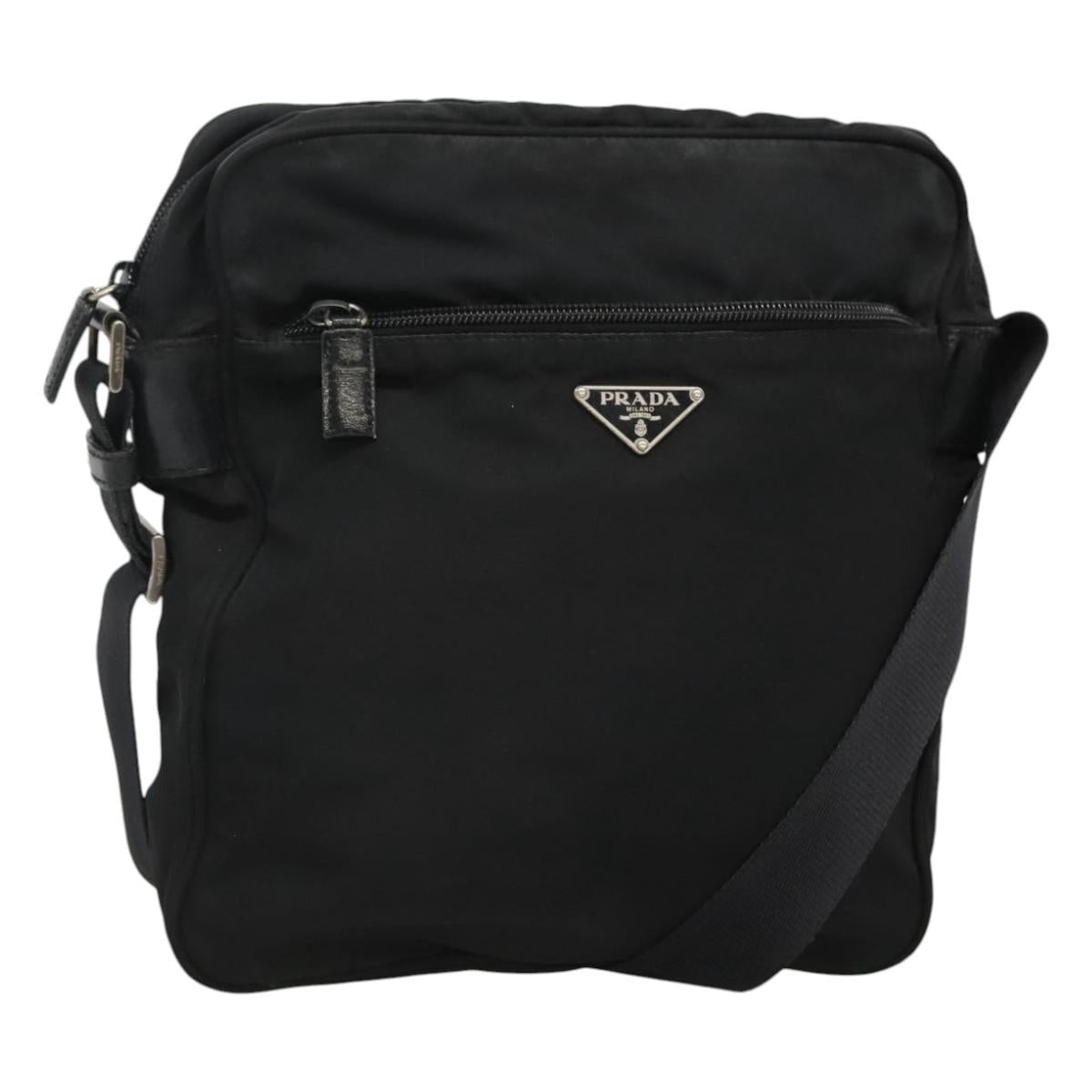 PRADA Shoulder Bag Nylon Black Auth 106791