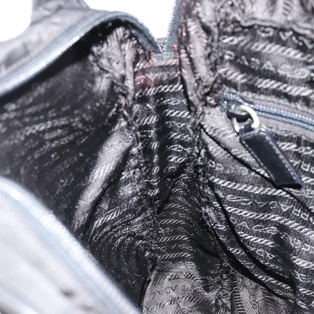 PRADA Shoulder Bag Nylon Black Auth 106796