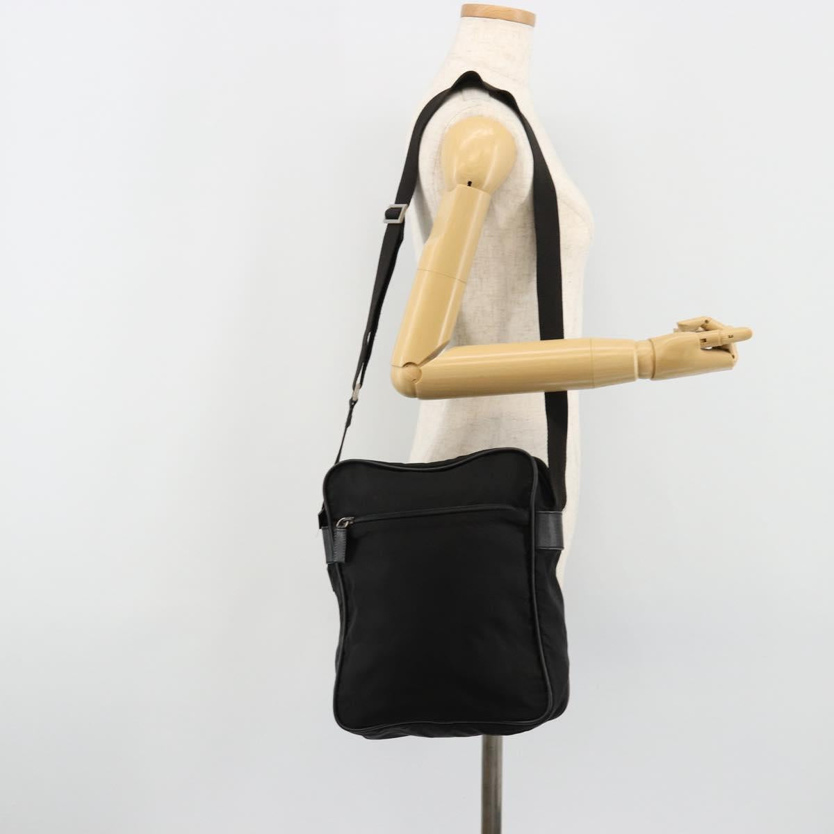 PRADA Shoulder Bag Nylon Black Auth 106796