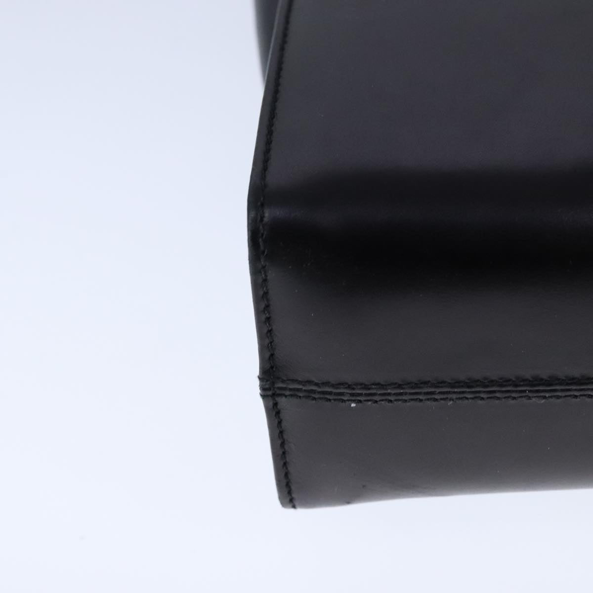 Salvatore Ferragamo Gancini Shoulder Bag Leather Black Gold Auth 106875