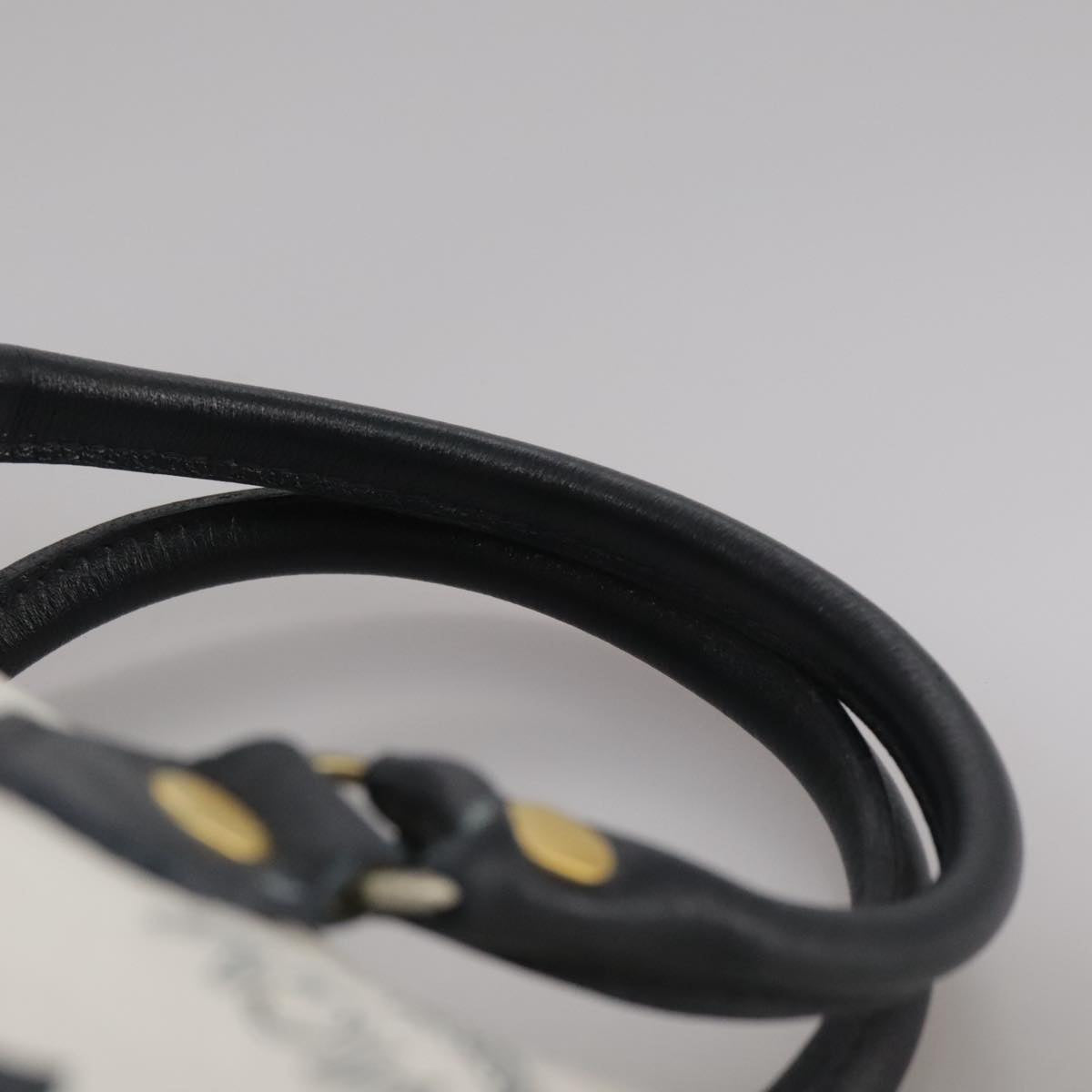 MCM Vicetos Logogram Mini Hand Bag PVC Leather White Auth 106889