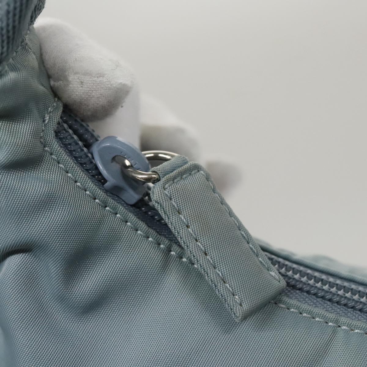 PRADA Accessory Pouch Nylon Light Blue Auth 107212
