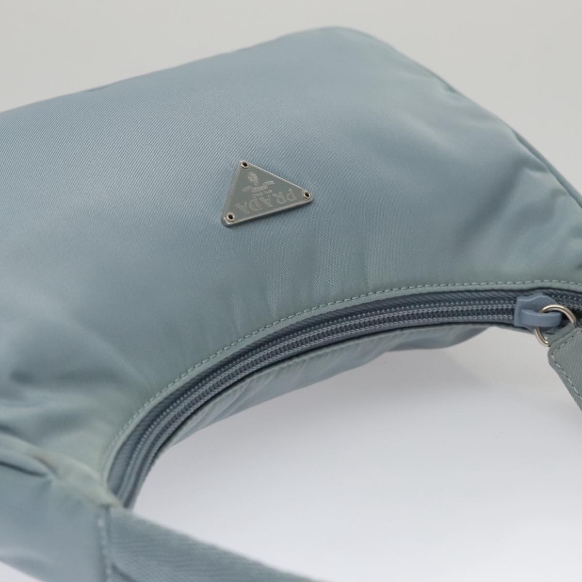 PRADA Accessory Pouch Nylon Light Blue Auth 107212