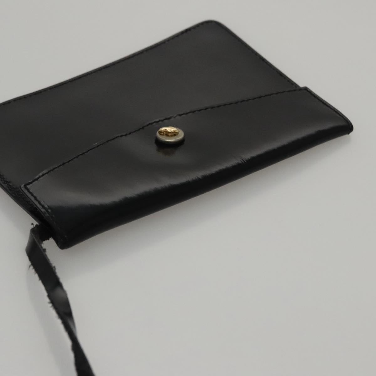 Salvatore Ferragamo Hand Bag Enamel Black Auth 107226