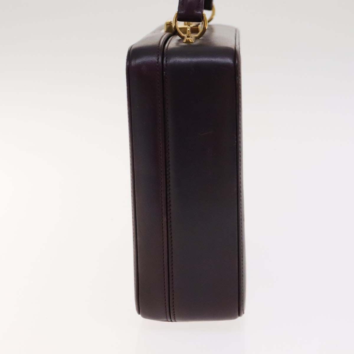 GUCCI Hand Bag Leather 2way Purple Gold Auth 107260
