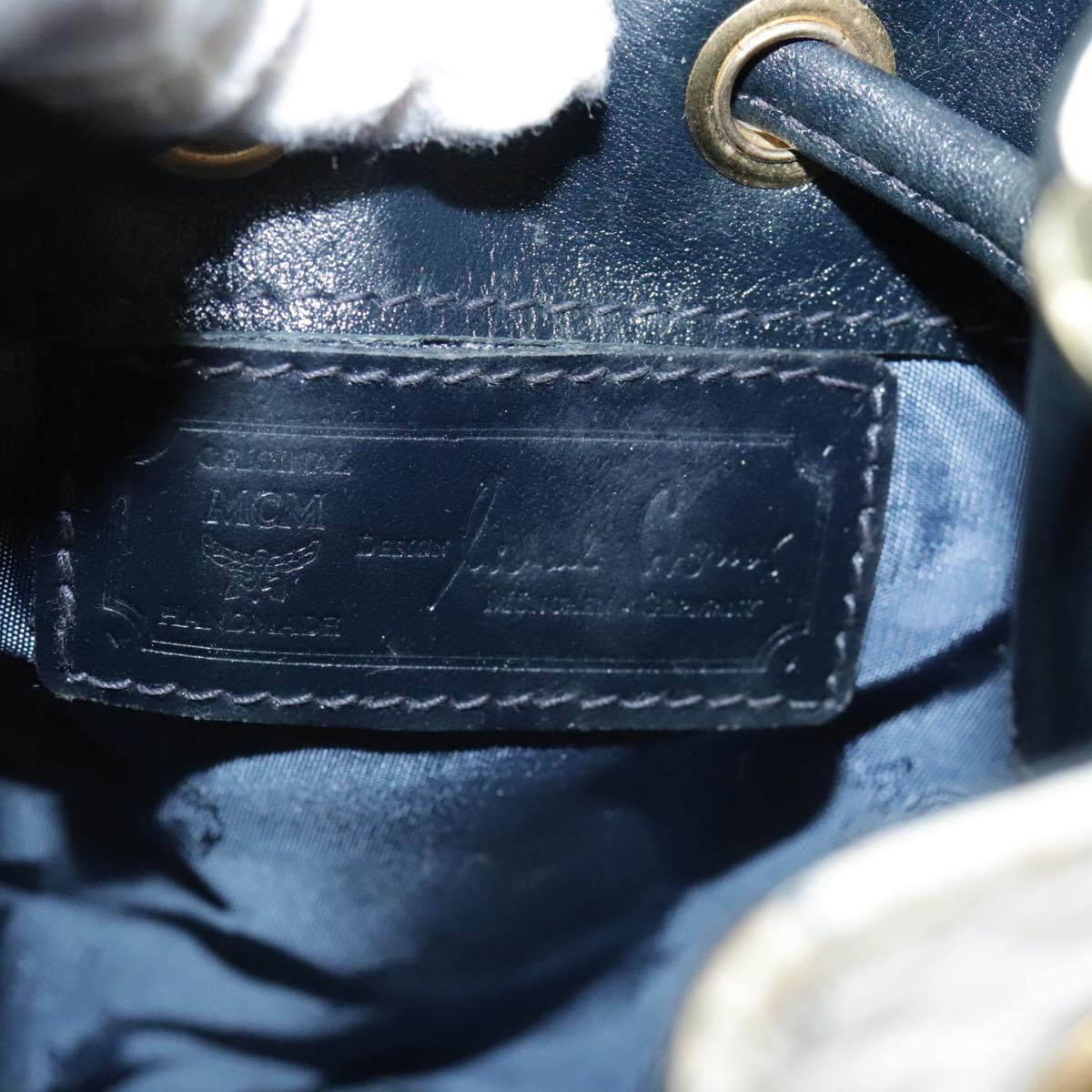 MCM Vicetos Logogram Shoulder Bag PVC Leather White Auth 107278