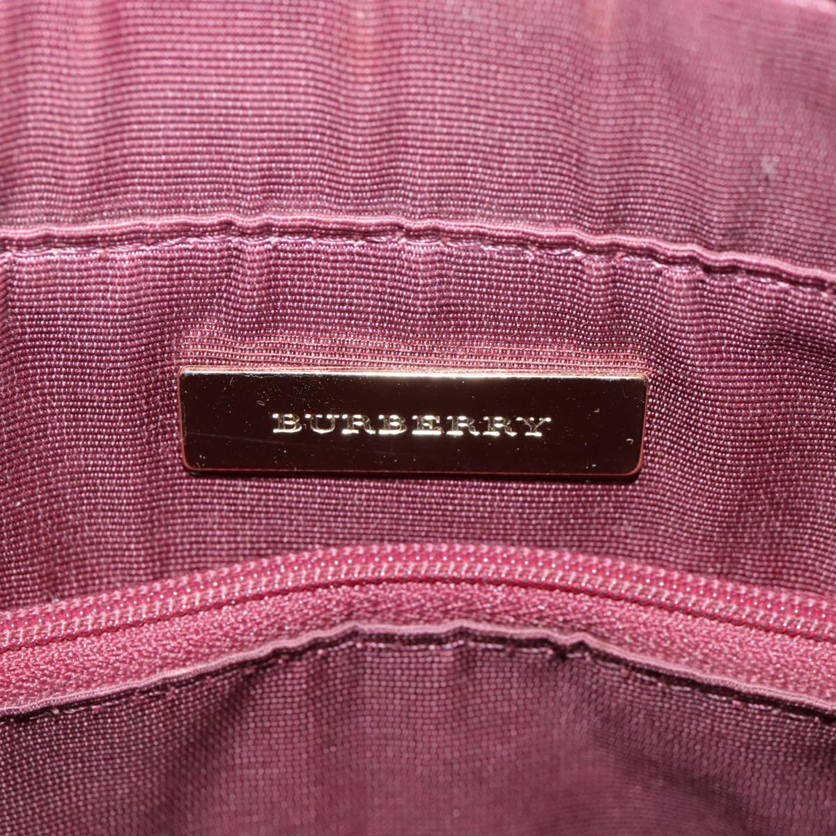 BURBERRY Nova Check Hand Bag Canvas Beige Auth 107370