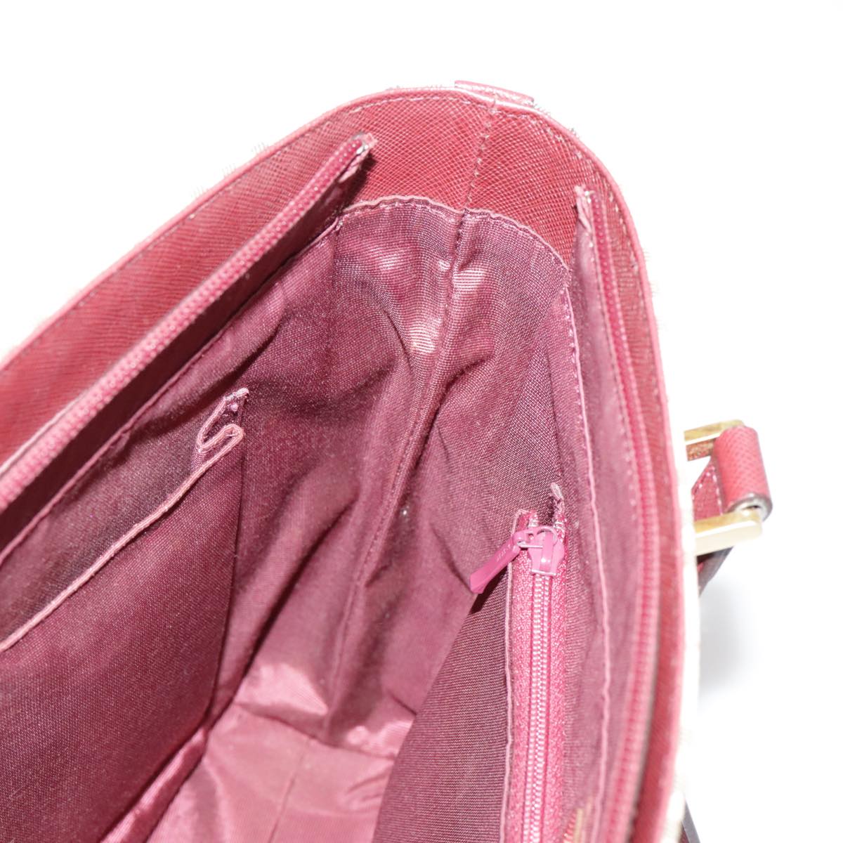 BURBERRY Nova Check Hand Bag Canvas Beige Auth 107370