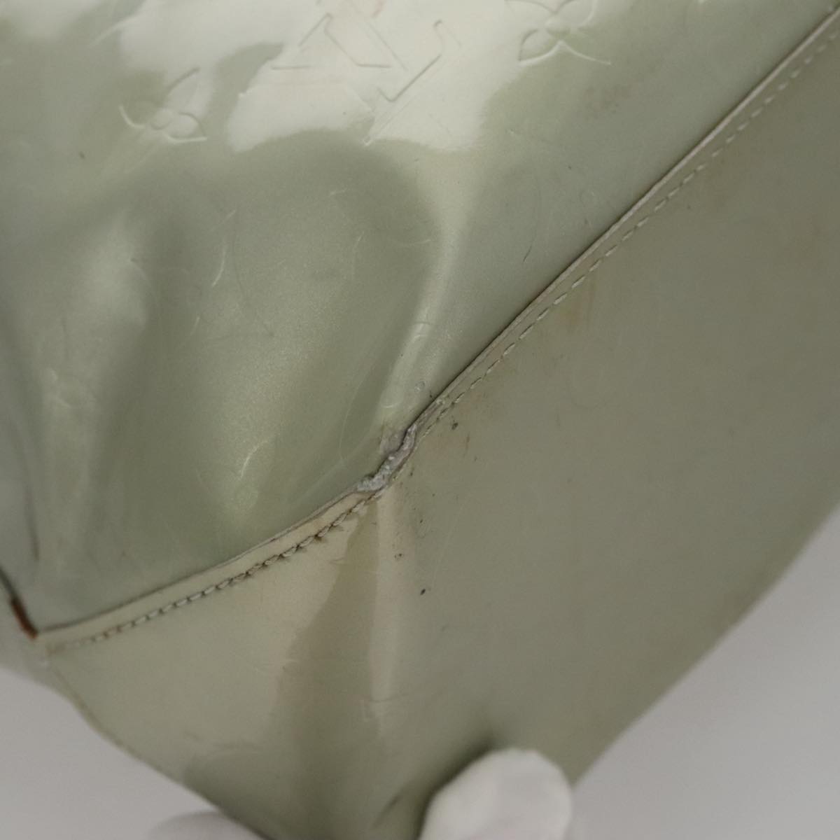 LOUIS VUITTON Monogram Vernis Reade MM Hand Bag Gris M91142 LV Auth 107397