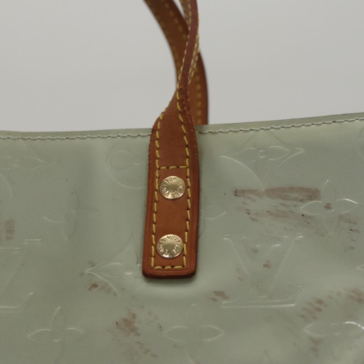 LOUIS VUITTON Monogram Vernis Reade MM Hand Bag Gris M91142 LV Auth 107397