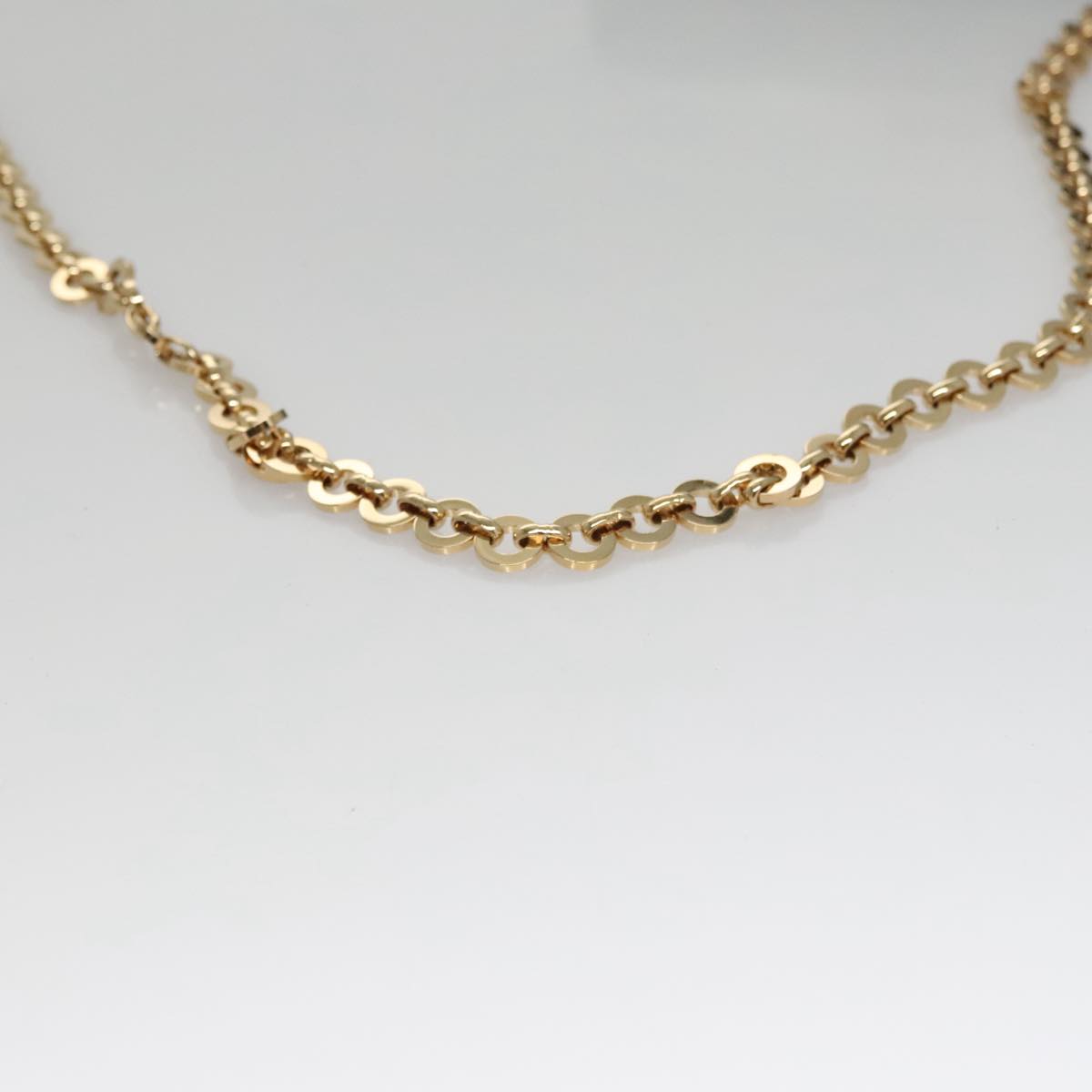 Salvatore Ferragamo Gancini Chain Shoulder Bag Enamel Black Gold Auth 107493