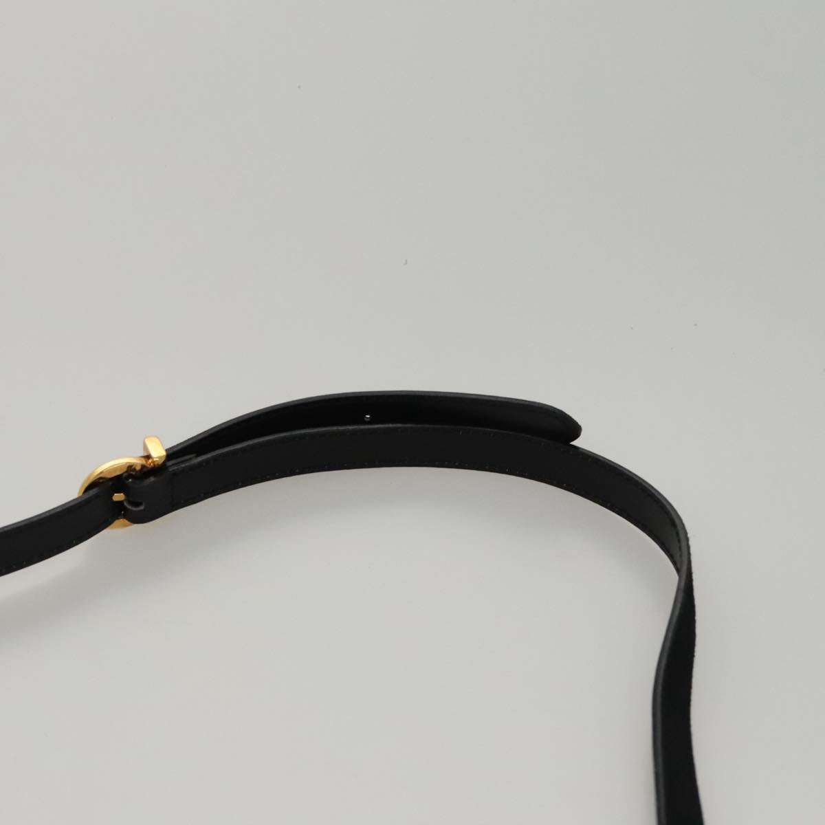 Salvatore Ferragamo Hand Bag Suede 2way Black Gold Auth 107495