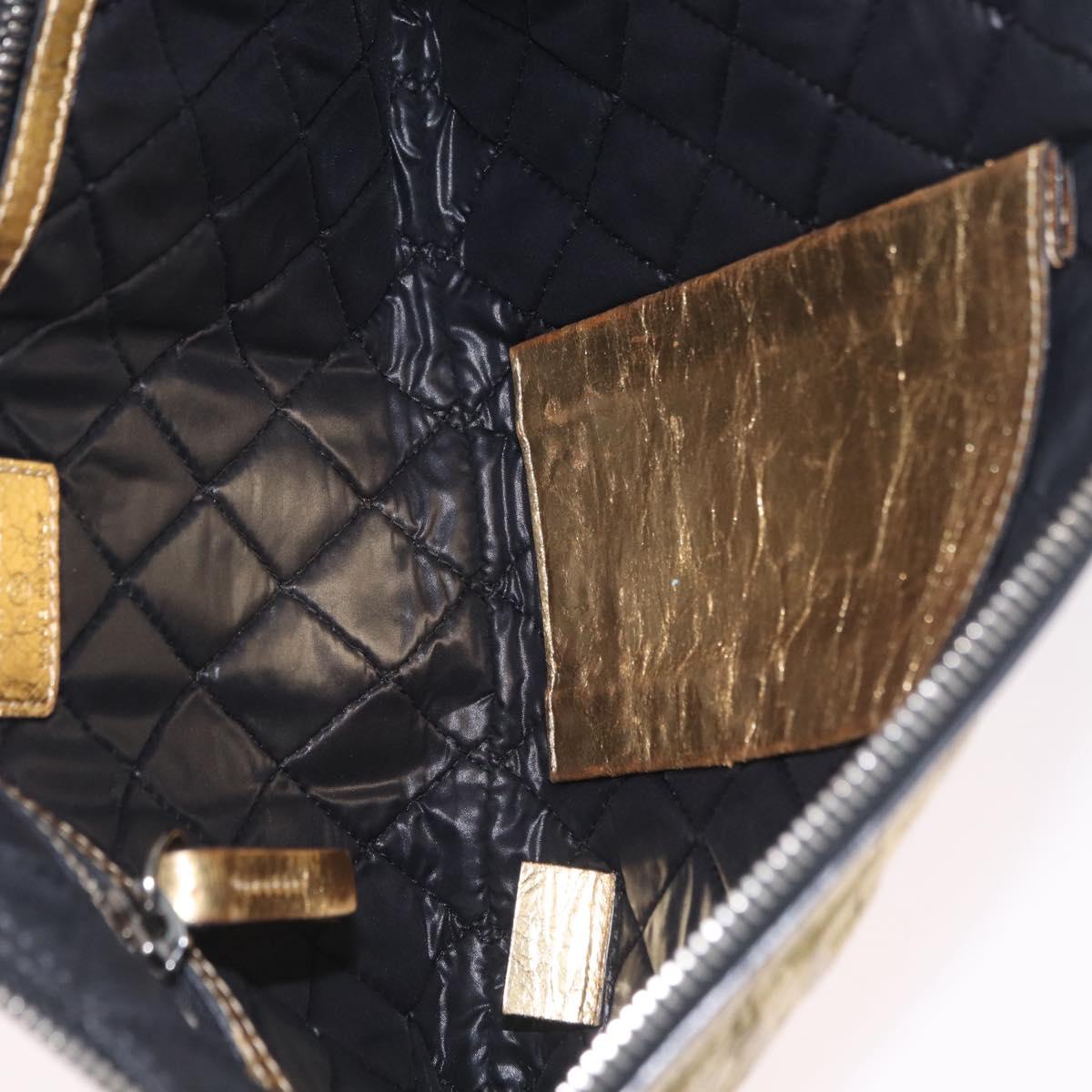 CHANEL Clutch Bag Leather Gold CC Auth 107504
