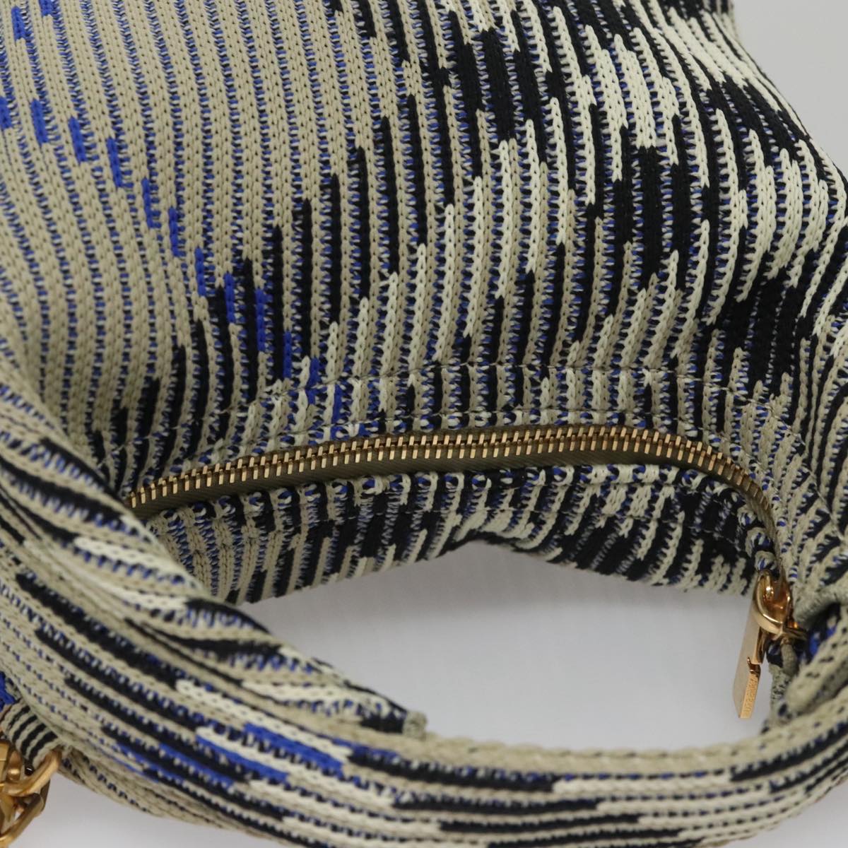 BURBERRY Mini Peg Duffle Bag Chain Hand Bag Gray Auth 107507SV