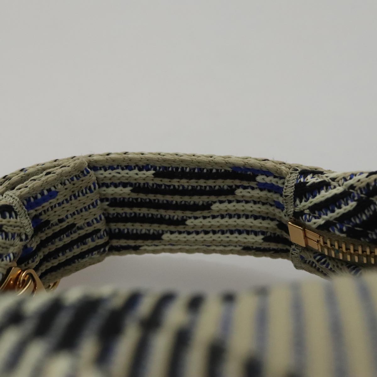 BURBERRY Mini Peg Duffle Bag Chain Hand Bag Gray Auth 107507SV