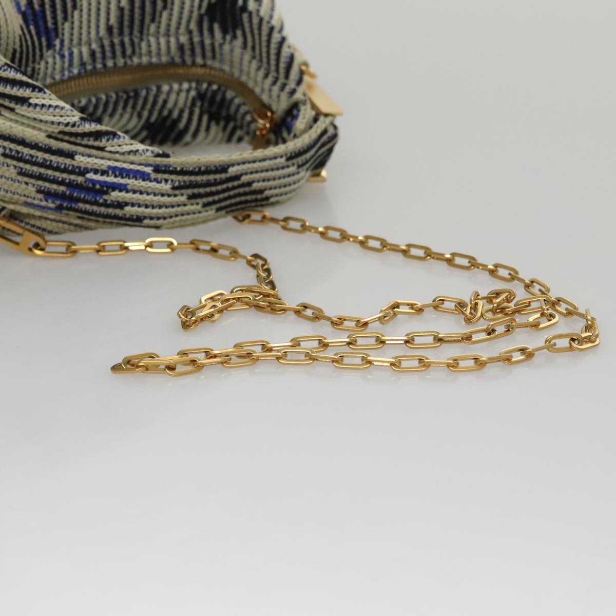 BURBERRY Mini Peg Duffle Bag Chain Hand Bag Gray Auth 107507SV