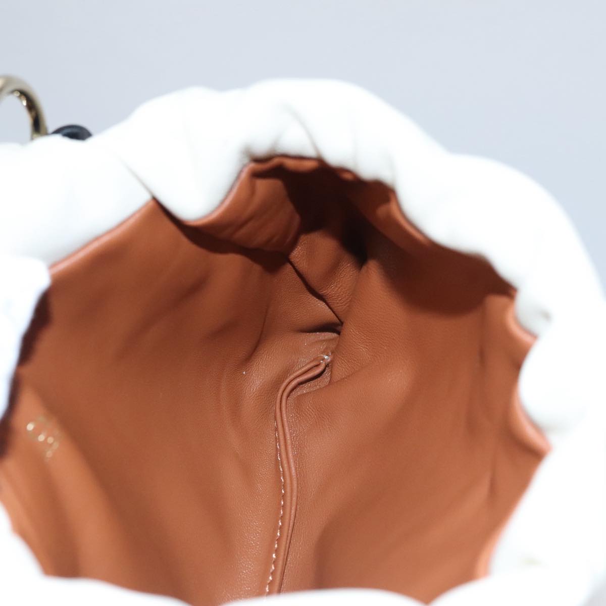 Chloe Arlin Hand Bag Leather 2way White Black Auth 107511V