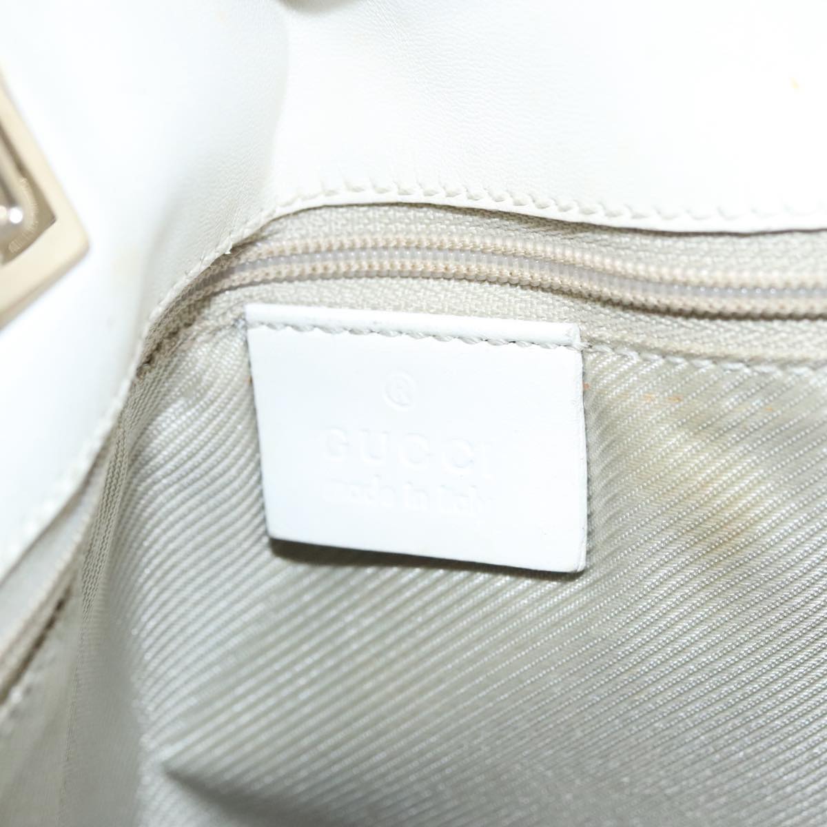 GUCCI GG Canvas Tote Bag Peppermint White Auth 107568