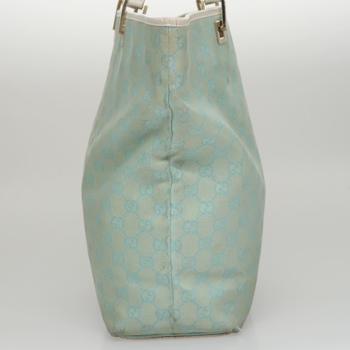GUCCI GG Canvas Tote Bag Peppermint White Auth 107568