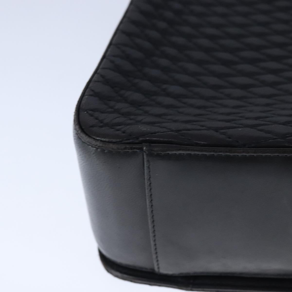 BALLY Chain Hand Bag Leather Black Auth 107570