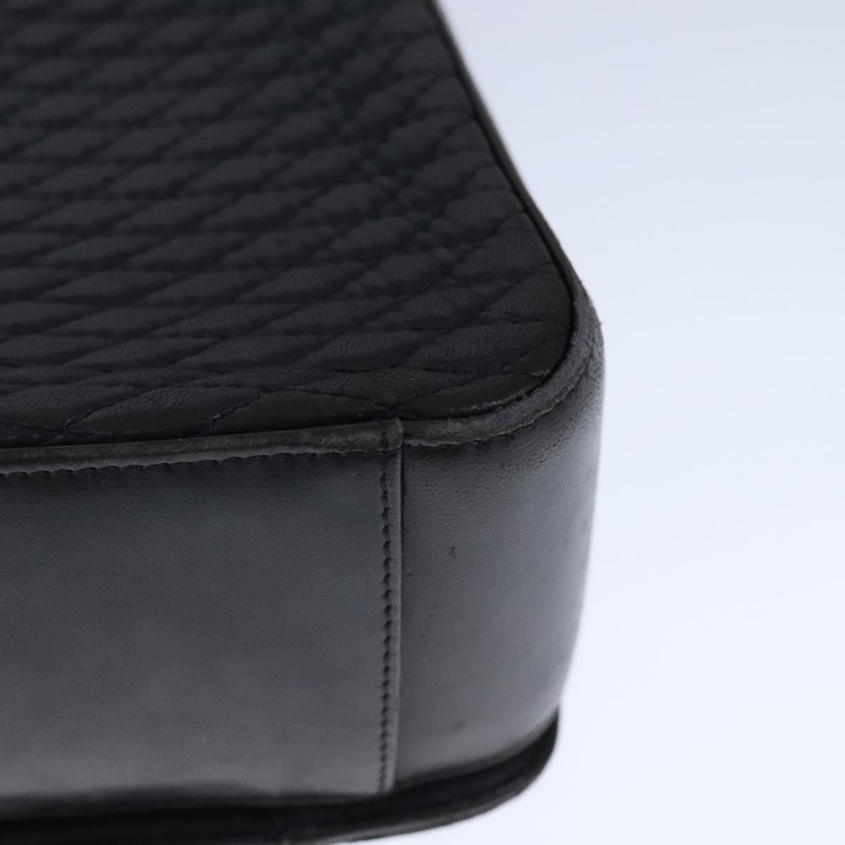 BALLY Chain Hand Bag Leather Black Auth 107570