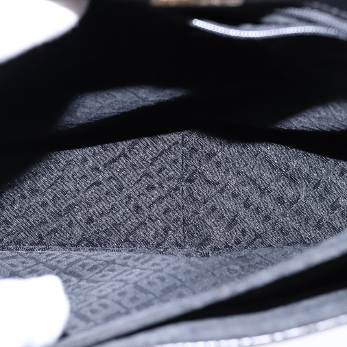 BALLY Chain Hand Bag Leather Black Auth 107570