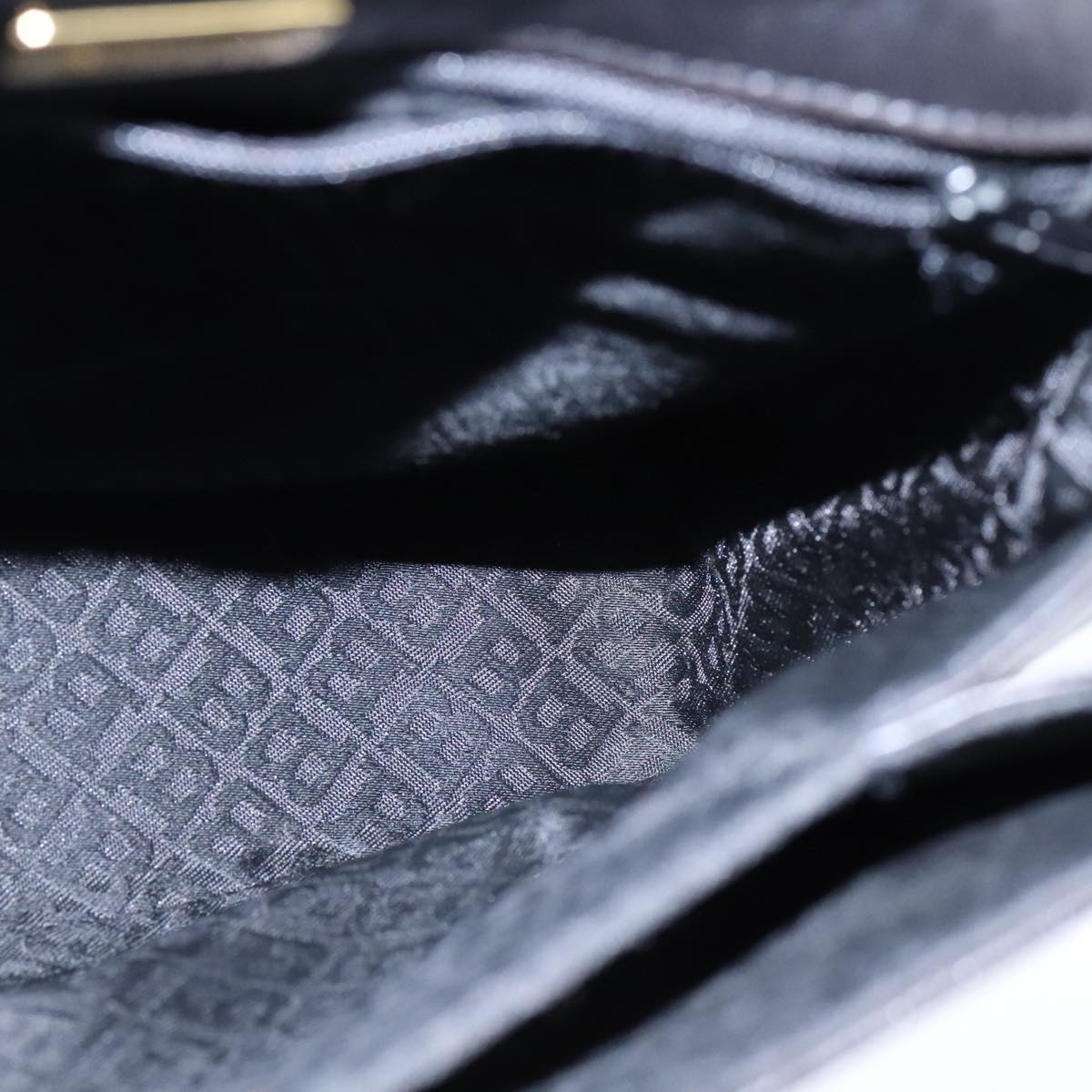 BALLY Chain Hand Bag Leather Black Auth 107570