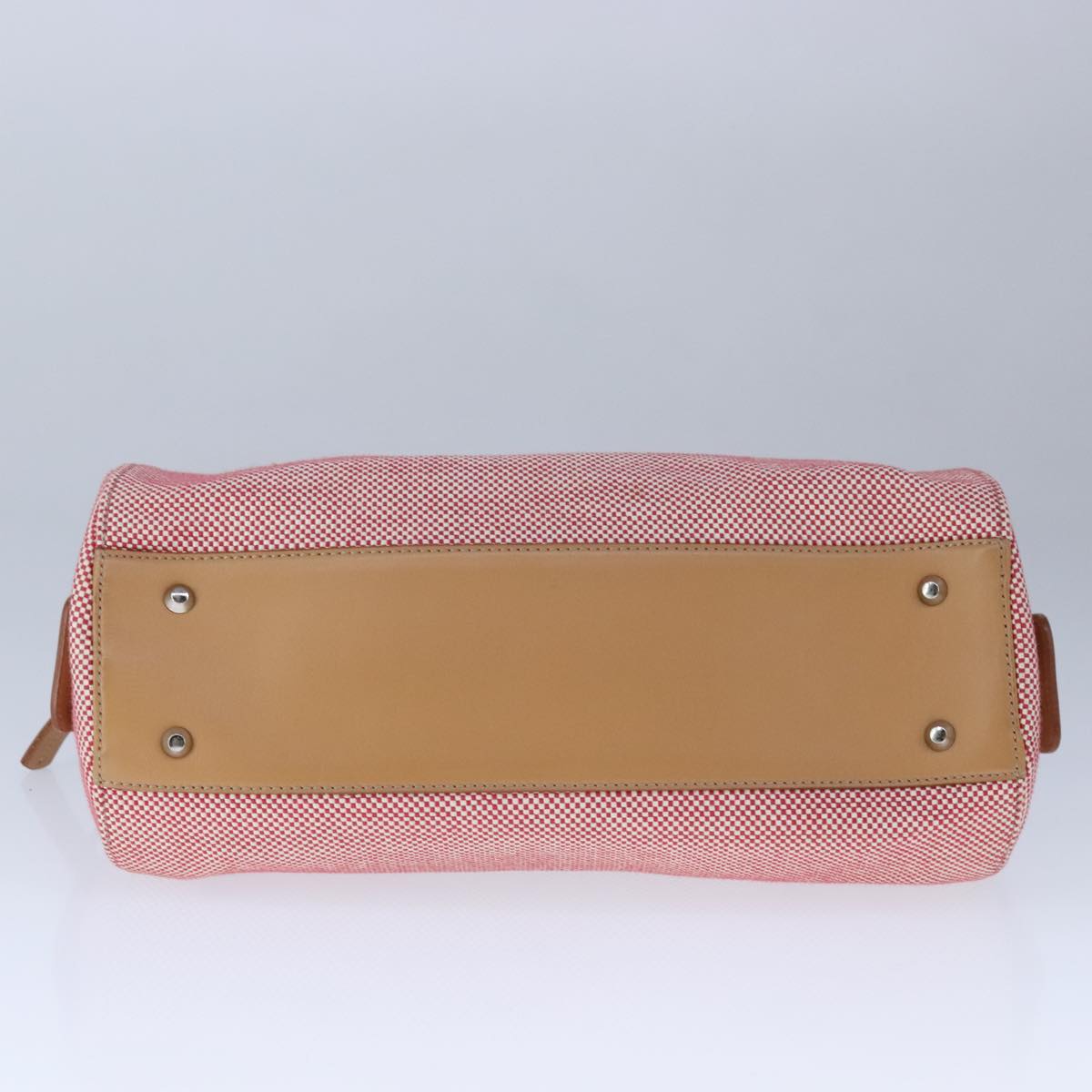 BURBERRY Hand Bag Canvas Red Auth 107571