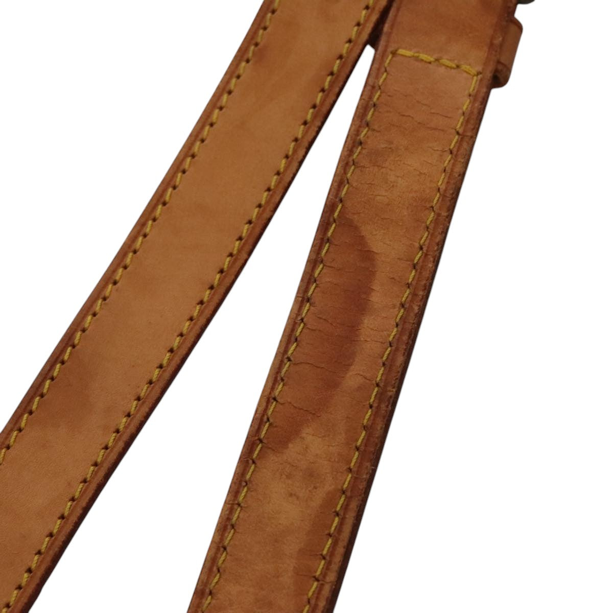 LOUIS VUITTON Adjustable Shoulder Strap Leather 36.2""""-43.3"""" Beige Auth 107582