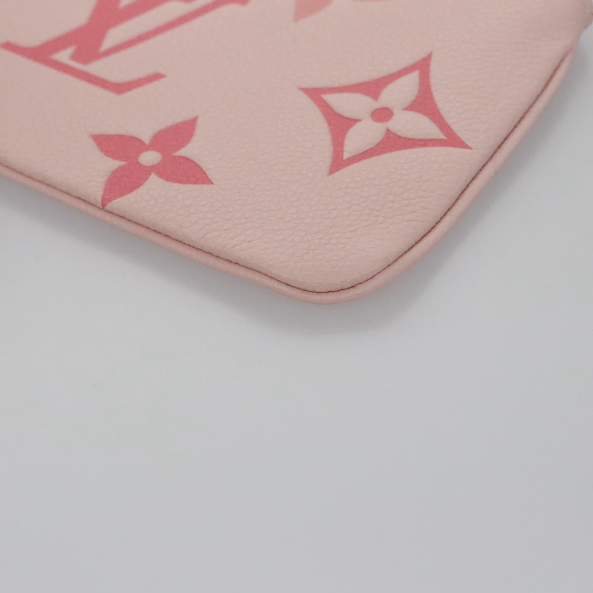 LOUIS VUITTON Monogram Empreinte Pochette Trio Pouch Pink M80407 LV Auth 107585SM