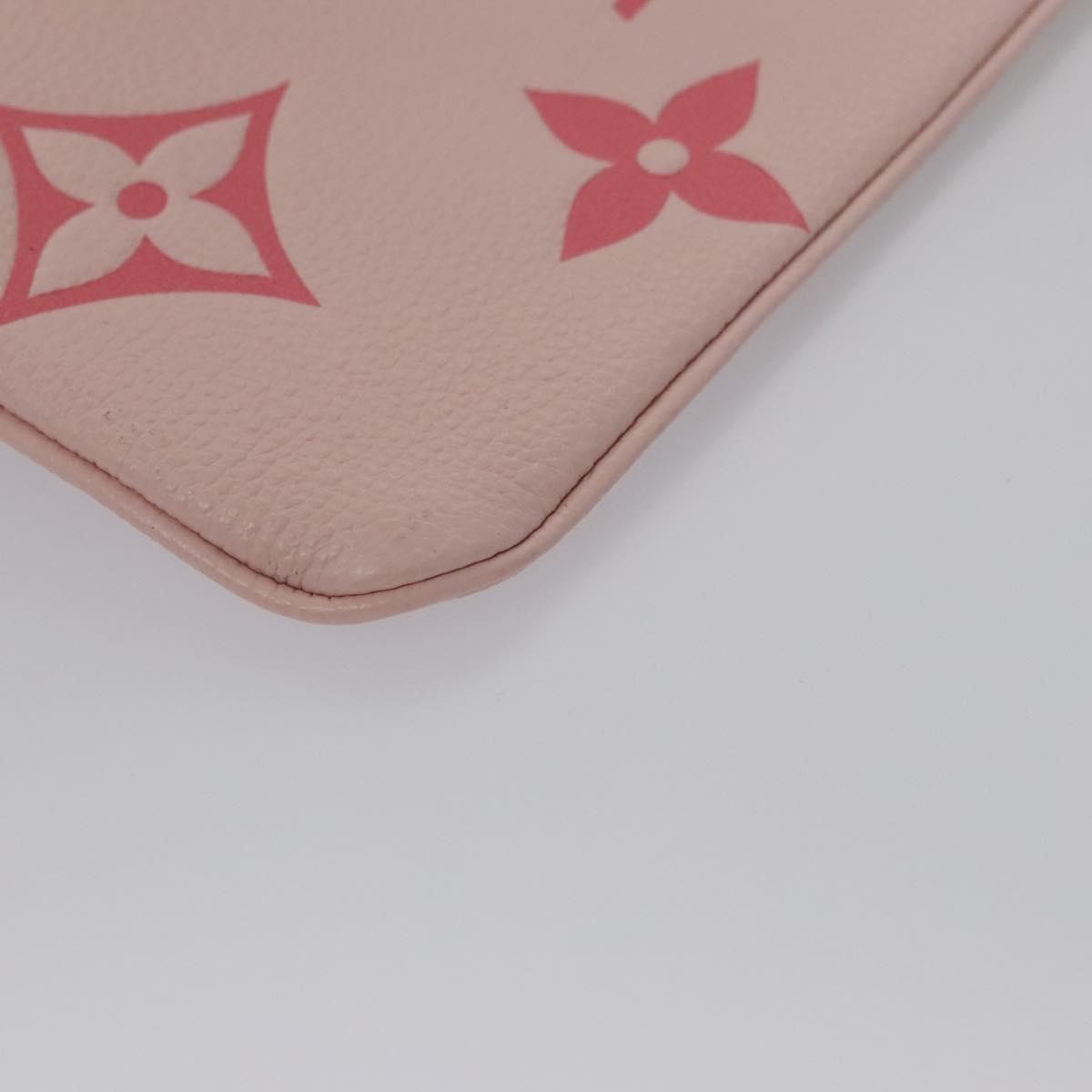 LOUIS VUITTON Monogram Empreinte Pochette Trio Pouch Pink M80407 LV Auth 107585SM