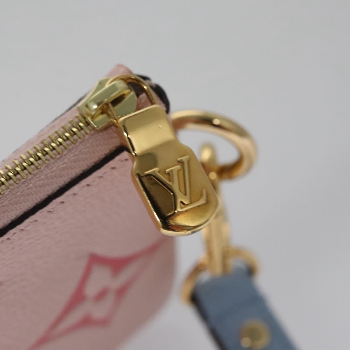 LOUIS VUITTON Monogram Empreinte Pochette Trio Pouch Pink M80407 LV Auth 107585SM