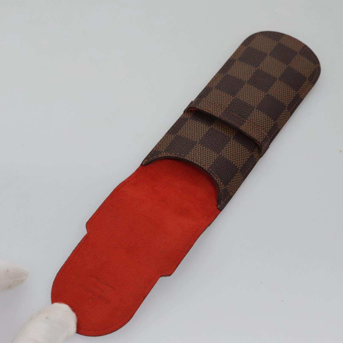 LOUIS VUITTON Damier Ebene Etui Stilo Pen Case SPO LV Auth 107587