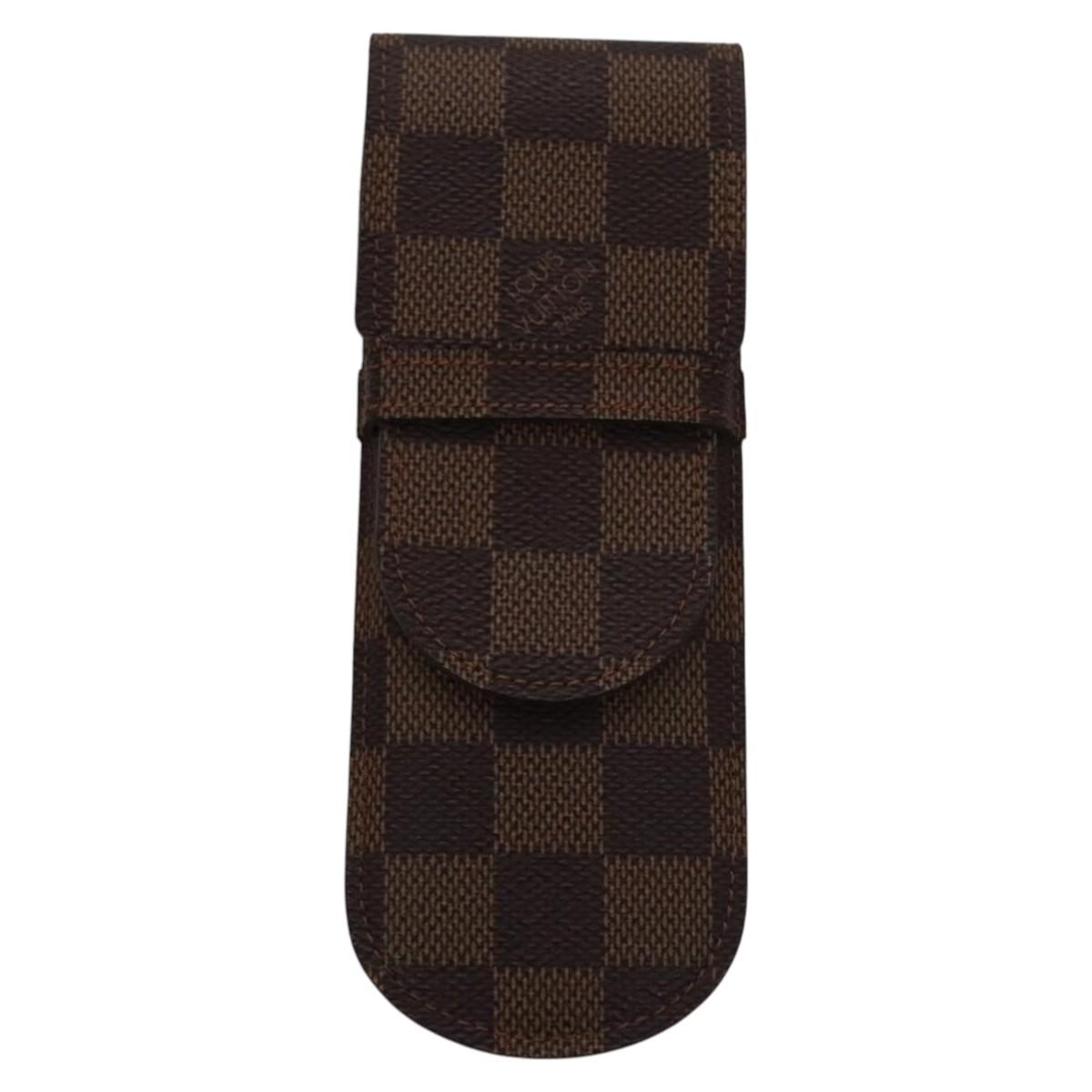 LOUIS VUITTON Damier Ebene Etui Stilo Pen Case SPO LV Auth 107587