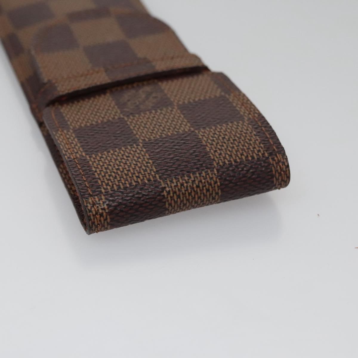 LOUIS VUITTON Damier Ebene Etui Stilo Pen Case SPO LV Auth 107587