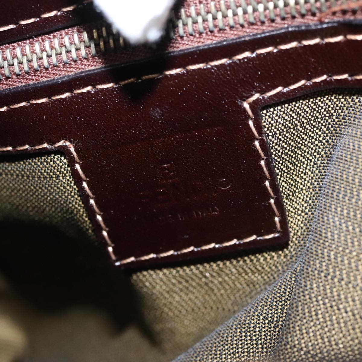 FENDI Zucca Canvas Hand Bag Brown Auth 107608V