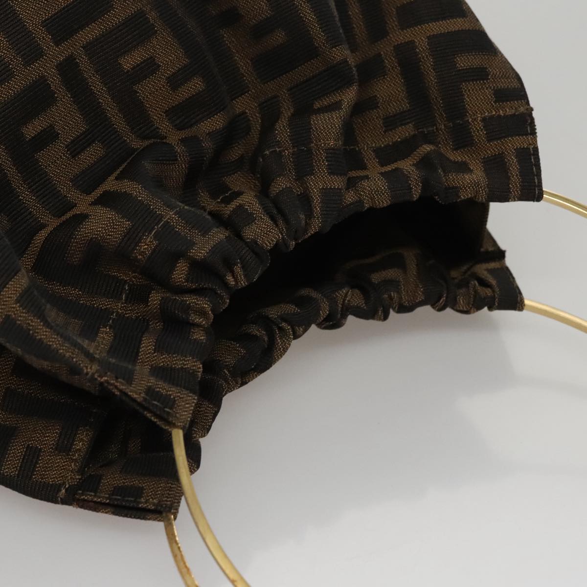 FENDI Zucca Canvas Hand Bag Brown Auth 107608V
