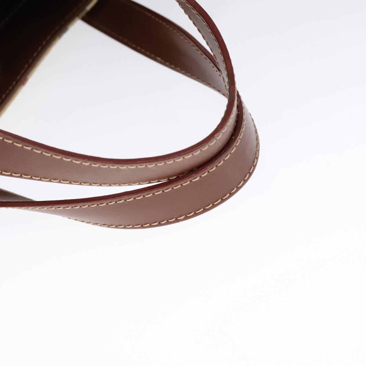 BURBERRY Nova Check Tote Bag PVC Leather Beige Auth 107618