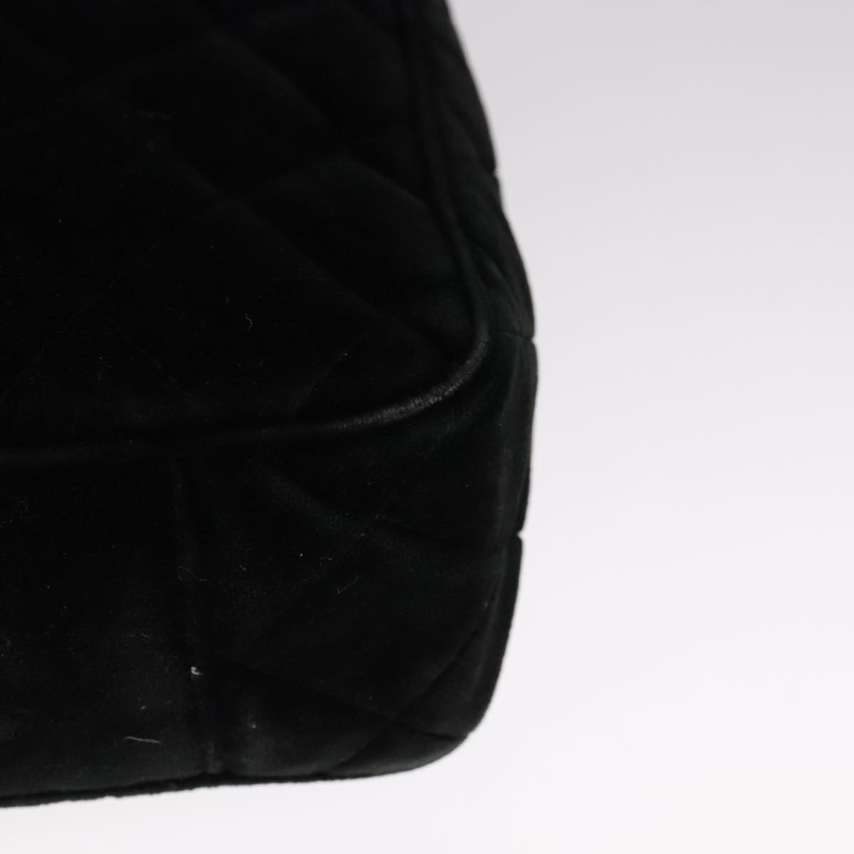 CHANEL Matelasse Hand Bag Suede Black CC Auth 107630
