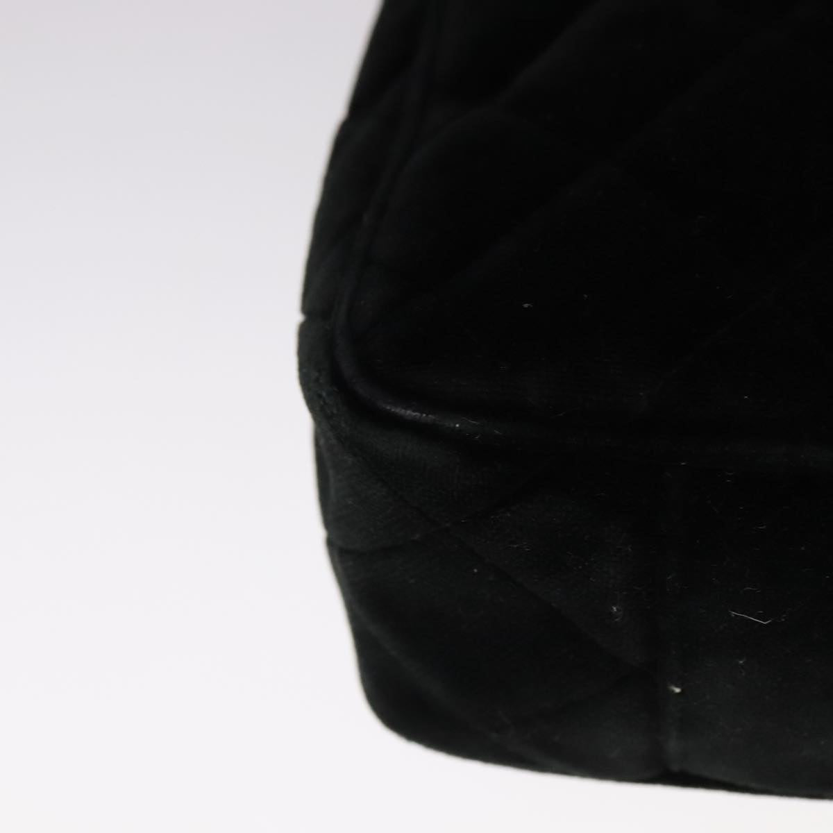 CHANEL Matelasse Hand Bag Suede Black CC Auth 107630