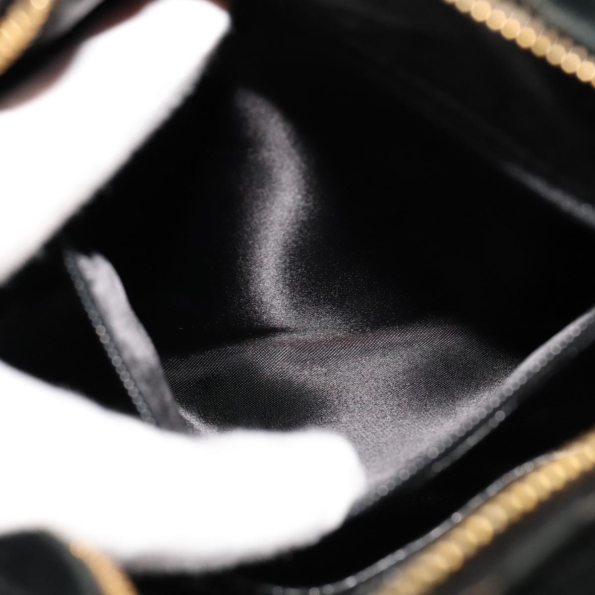 CHANEL Matelasse Hand Bag Suede Black CC Auth 107630