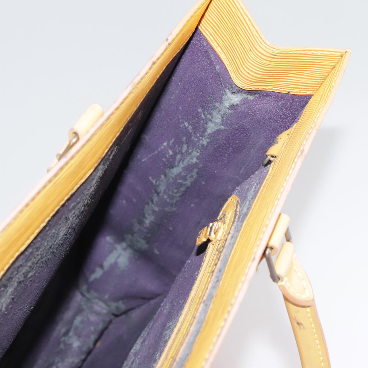 LOUIS VUITTON Epi Sac Plat Hand Bag Yellow M52079 LV Auth 107687