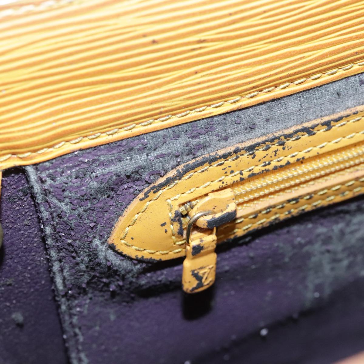 LOUIS VUITTON Epi Sac Plat Hand Bag Yellow M52079 LV Auth 107687