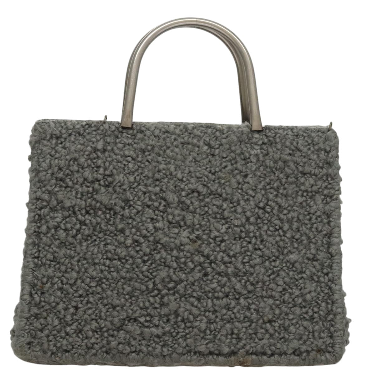 Salvatore Ferragamo Hand Bag Wool Gray Auth 107695