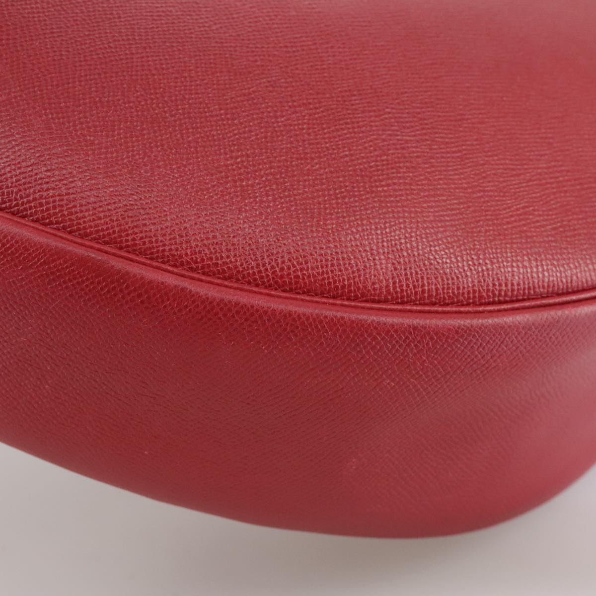 HERMES Foley Cognac Shoulder Bag Leather Red Auth 107703