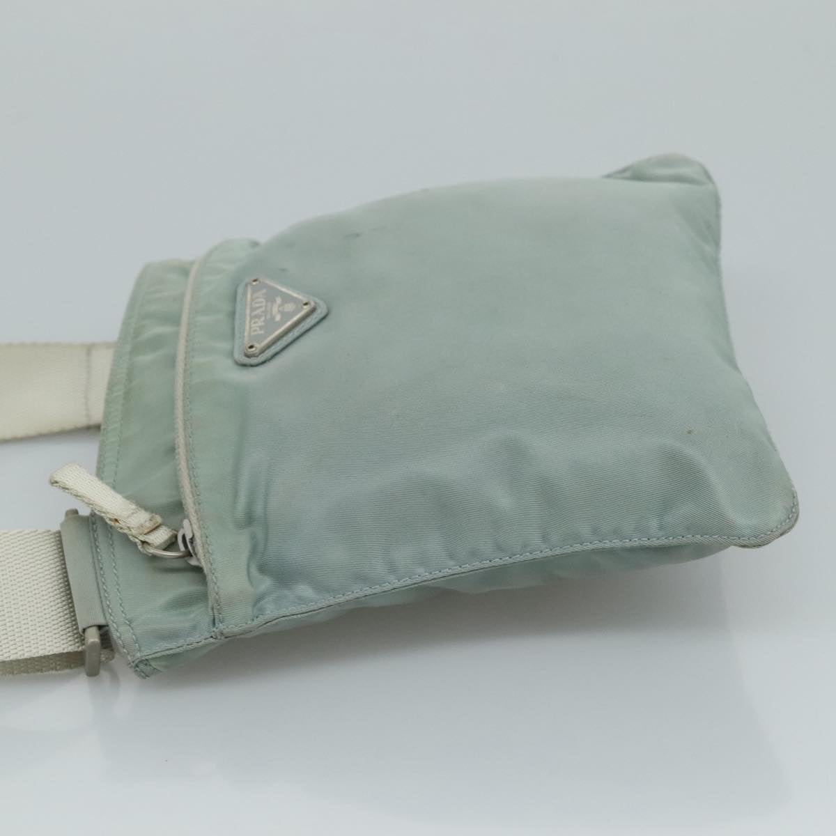 PRADA Shoulder Bag Nylon Light Blue Auth 107715