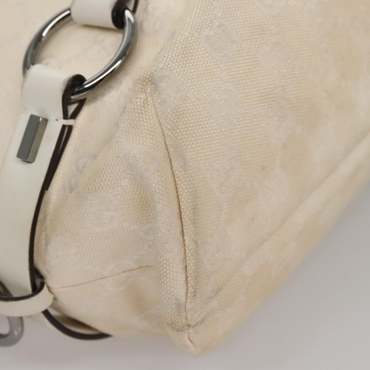 GUCCI GG Canvas Tote Bag White 106248 Auth 107818