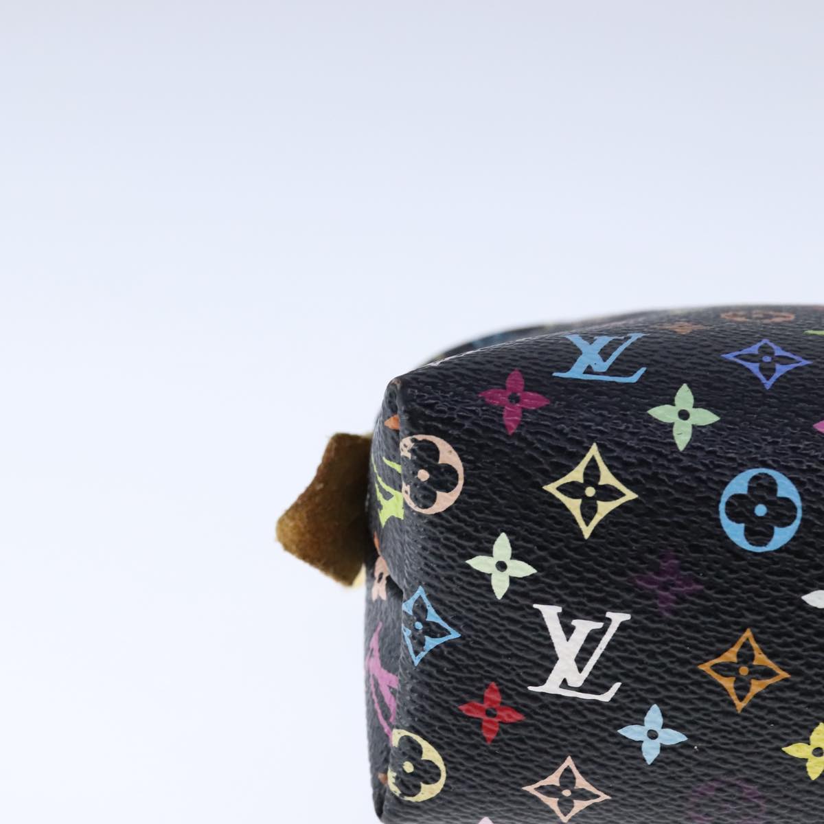 LOUIS VUITTON Monogram Multicolor Pochette Cosmetic Black M47355 LV Auth 107845