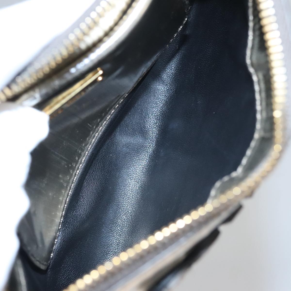 Miu Miu Clutch Bag Enamel Gold Auth 107847