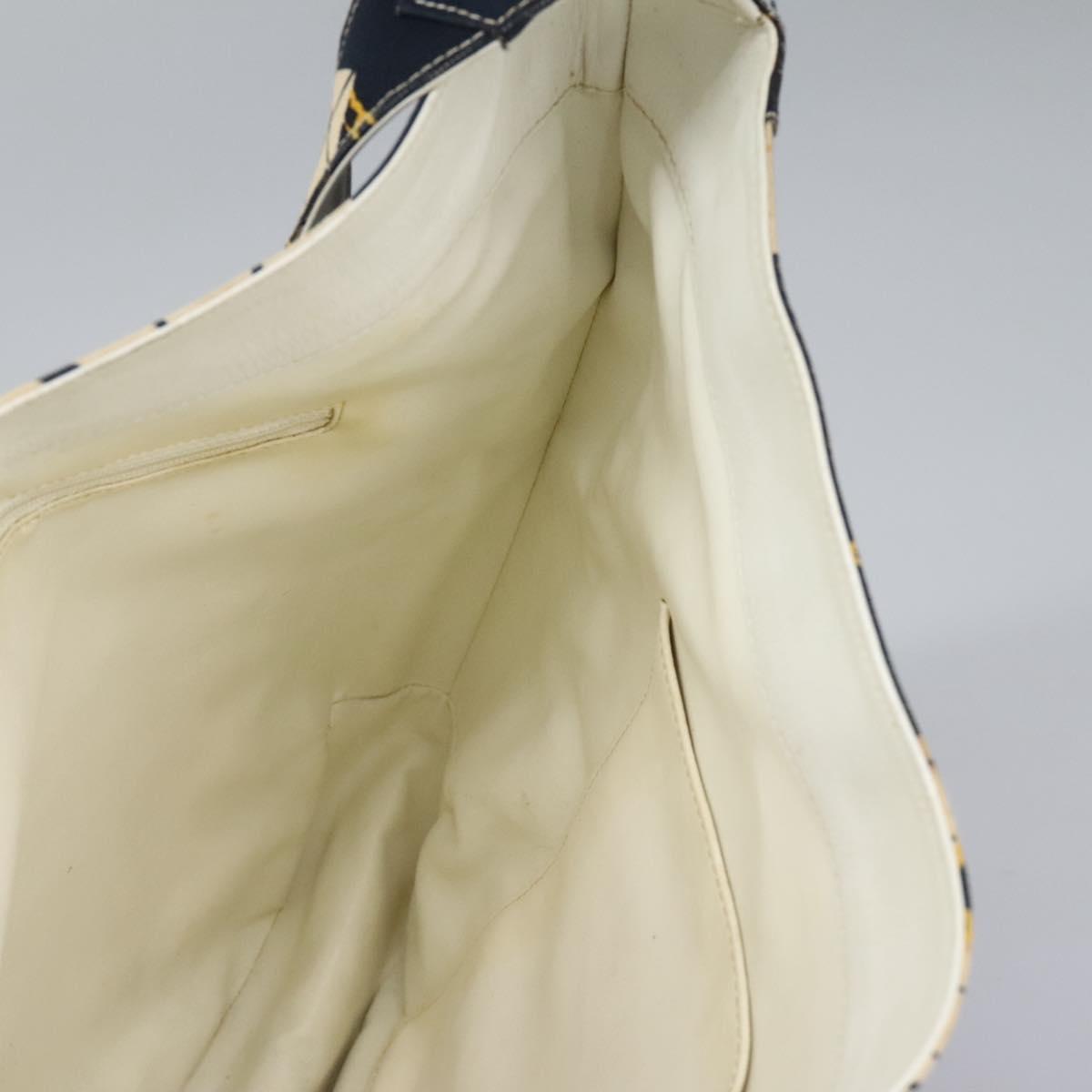 CHANEL Shoulder Bag Canvas Navy CC Auth 107861